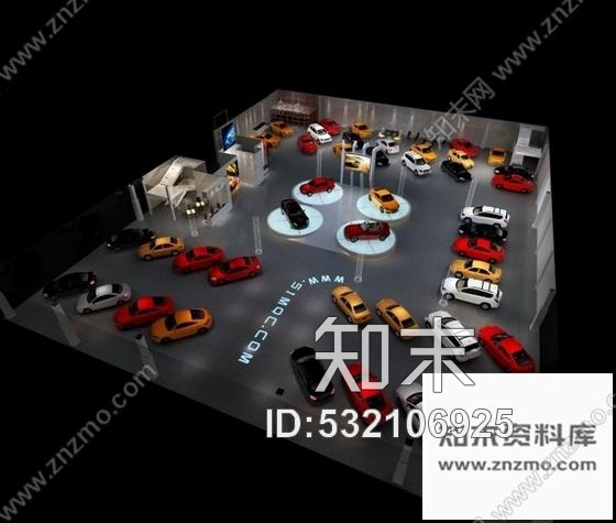 施工图福建某时尚汽车展厅室内装修施工图含效果cad施工图下载【ID:532106925】