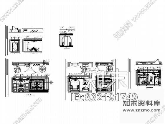 图块/节点北京奢华三层别墅客厅及餐厅立面图cad施工图下载【ID:832191749】