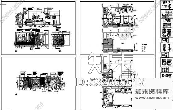 施工图酒店客房样板间装修图cad施工图下载【ID:532065613】