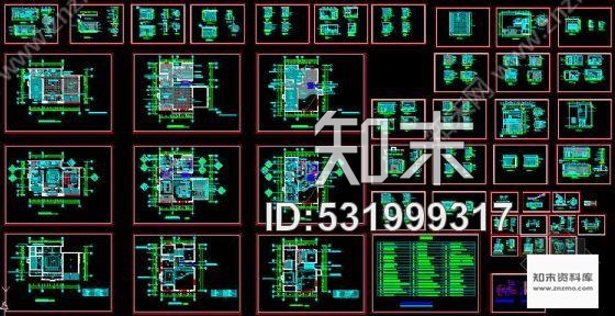 施工图某三层别墅装修图cad施工图下载【ID:531999317】