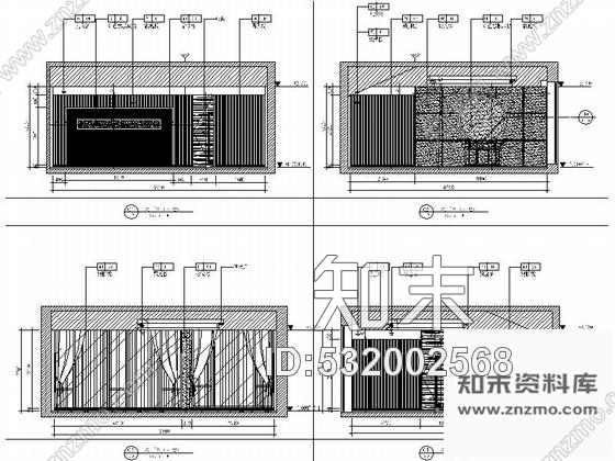 施工图吉林中式古典风格文体中心茶楼室内装修图cad施工图下载【ID:532002568】