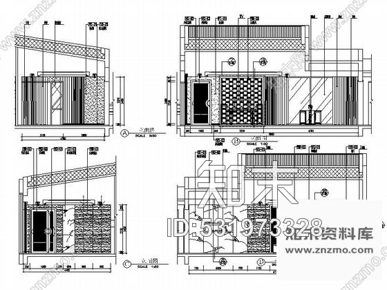 施工图江苏低密度住宅小区独栋新中式两层别墅装修施工图cad施工图下载【ID:531973328】