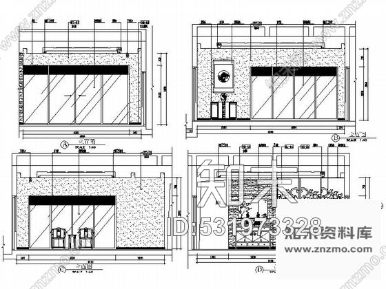 施工图江苏低密度住宅小区独栋新中式两层别墅装修施工图cad施工图下载【ID:531973328】