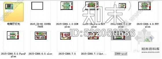 施工图广州某国际酒店电梯厅装修图cad施工图下载【ID:532050686】