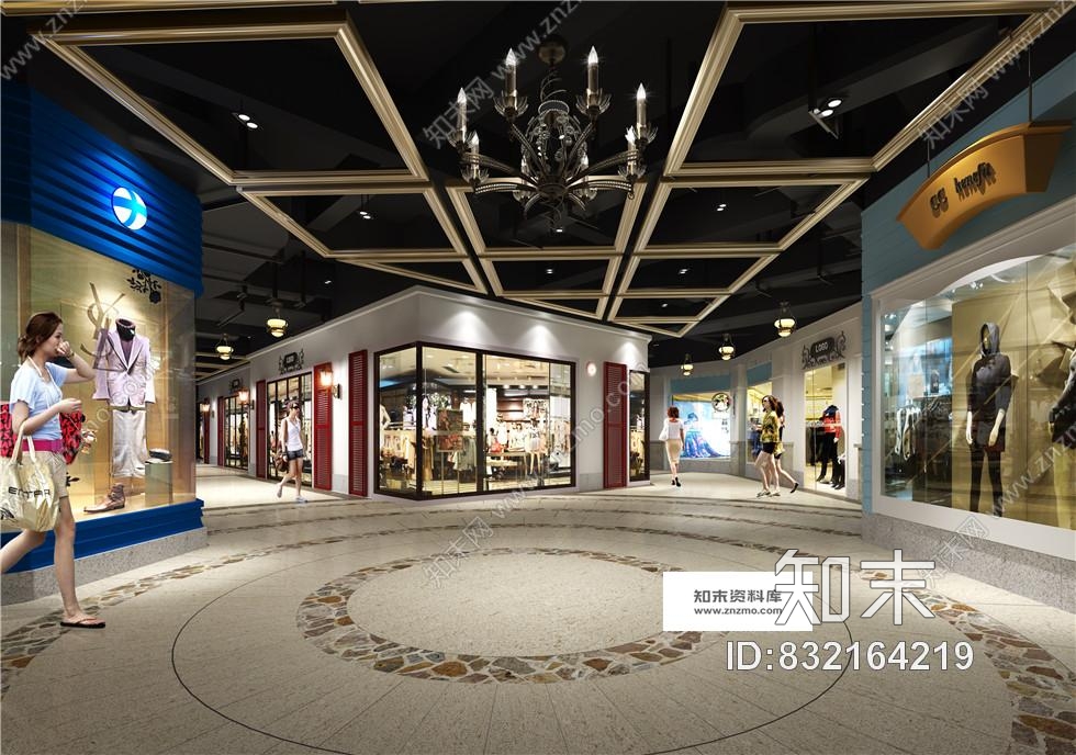 珠海岭秀城商场1F-3F欧式奢华全套施工图含效果图cad施工图下载【ID:832164219】