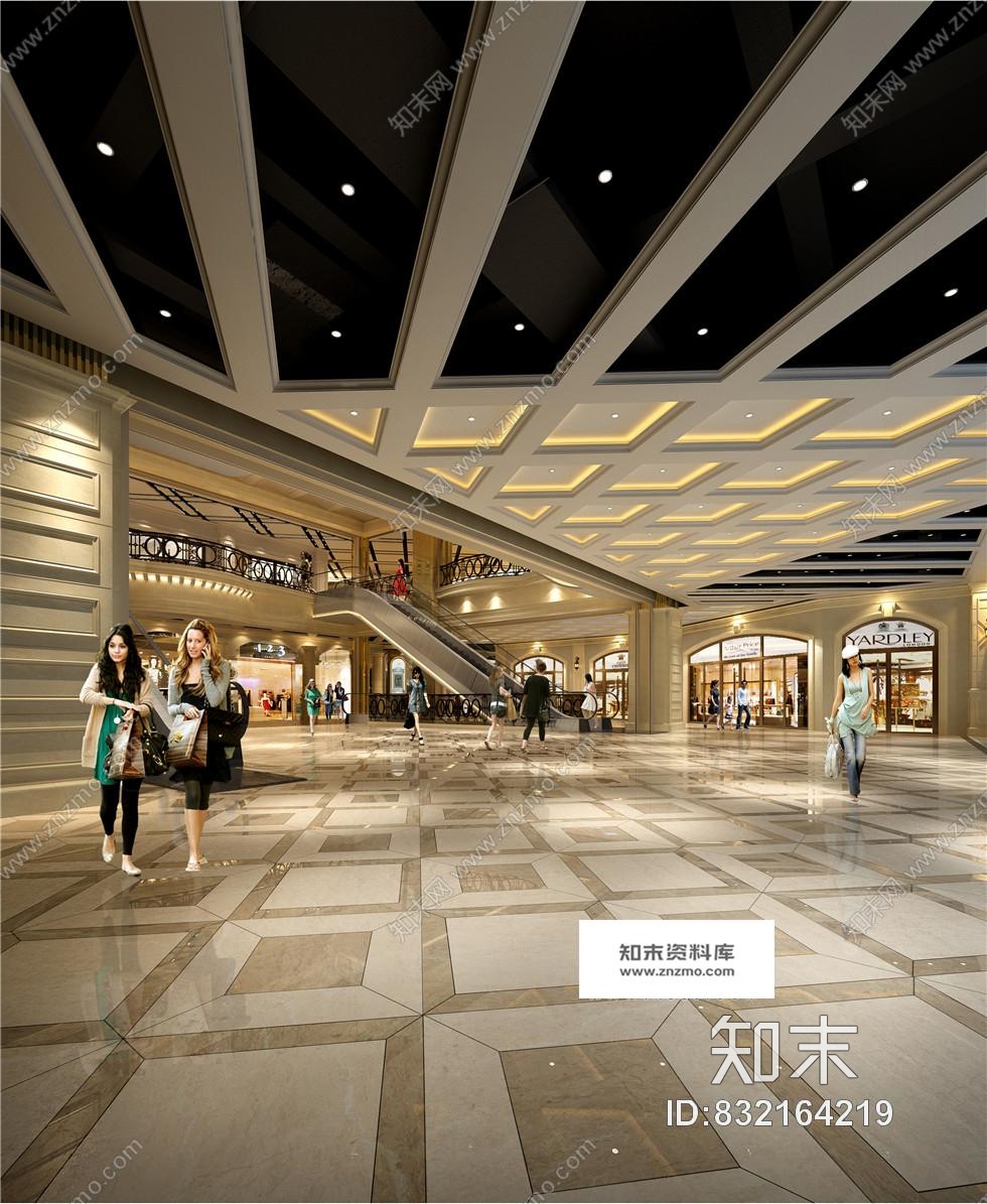珠海岭秀城商场1F-3F欧式奢华全套施工图含效果图cad施工图下载【ID:832164219】