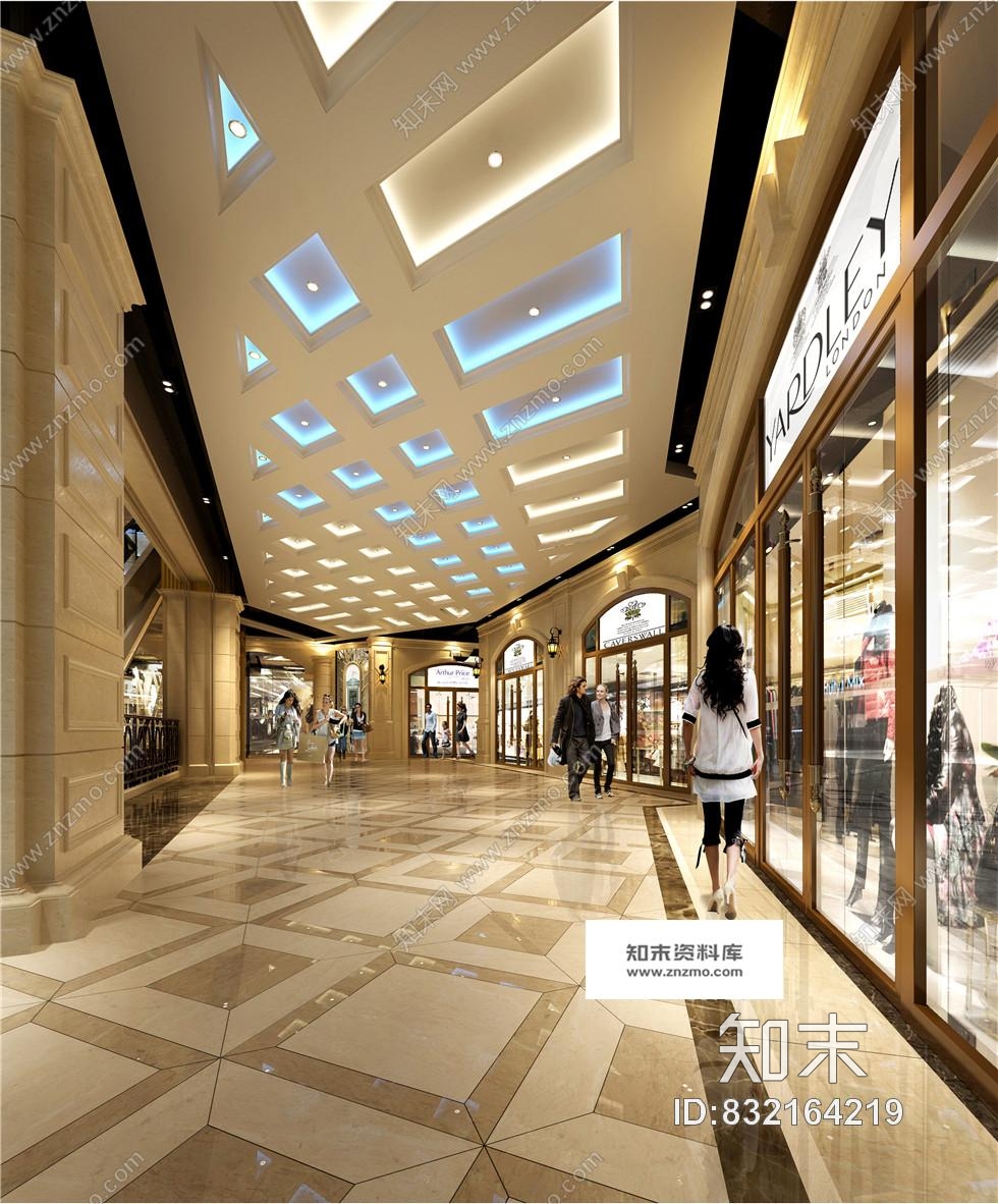 珠海岭秀城商场1F-3F欧式奢华全套施工图含效果图cad施工图下载【ID:832164219】