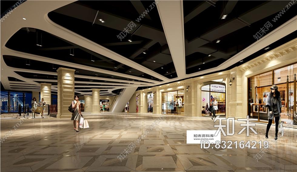 珠海岭秀城商场1F-3F欧式奢华全套施工图含效果图cad施工图下载【ID:832164219】