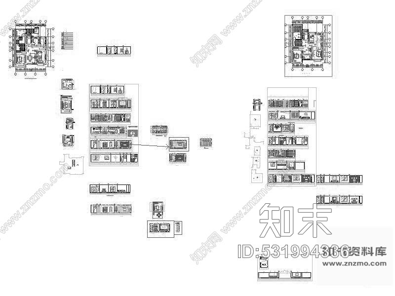 施工图中式风格双层别墅装修图cad施工图下载【ID:531994336】