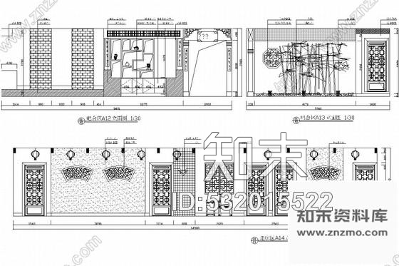 施工图古雅幽静中式风格茶馆室内施工图cad施工图下载【ID:532015522】