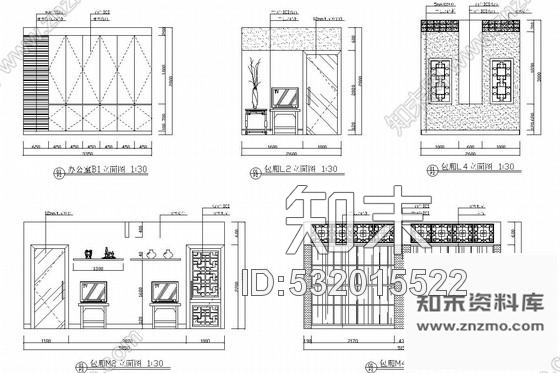 施工图古雅幽静中式风格茶馆室内施工图cad施工图下载【ID:532015522】