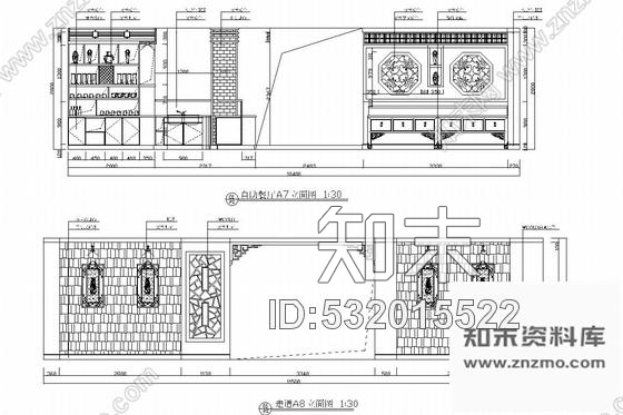 施工图古雅幽静中式风格茶馆室内施工图cad施工图下载【ID:532015522】