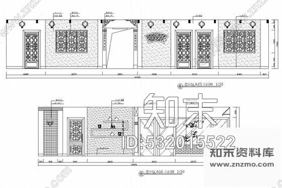 施工图古雅幽静中式风格茶馆室内施工图cad施工图下载【ID:532015522】