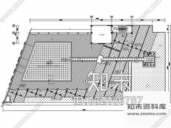 图块/节点酒店屋顶花园平面布局图cad施工图下载【ID:832186787】