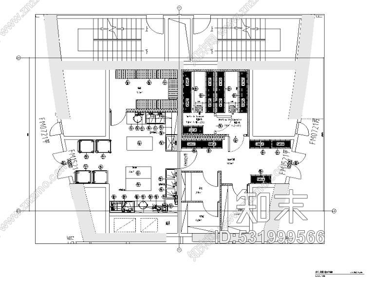 北京现代风格华都餐饮空间设计施工图附效果图cad施工图下载【ID:531999566】