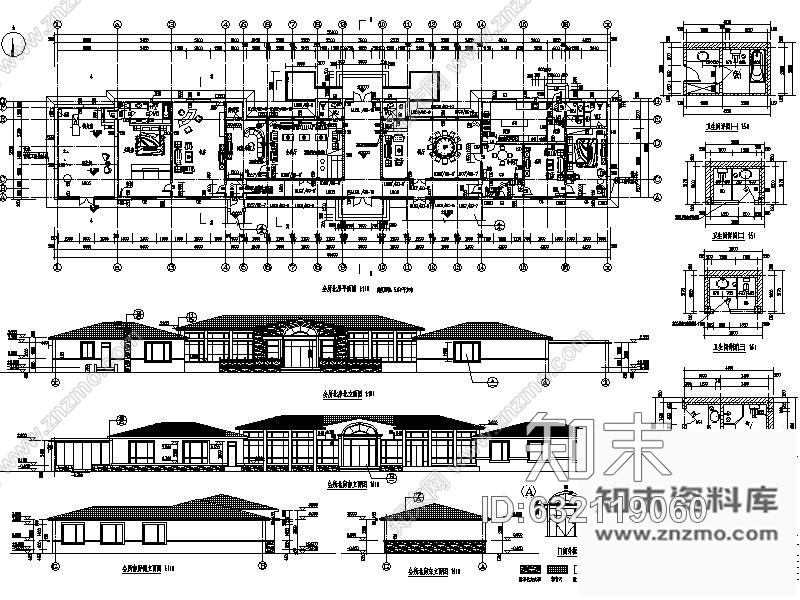 施工图北京知名集团接待会所装修图cad施工图下载【ID:632119060】