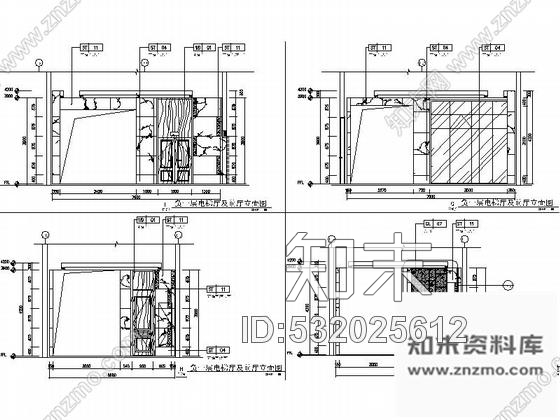 施工图广东五星级高档酒店现代电梯厅及前厅CAD装修施工图含效果施工图下载【ID:532025612】