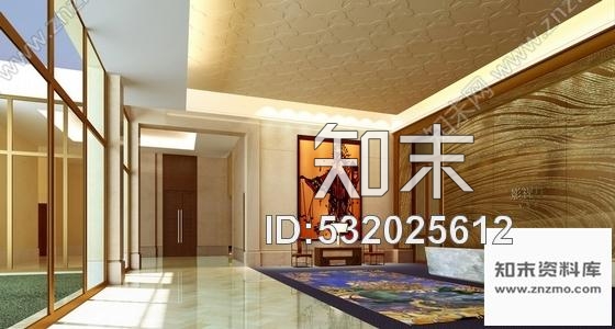 施工图广东五星级高档酒店现代电梯厅及前厅CAD装修施工图含效果施工图下载【ID:532025612】