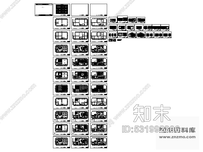 施工图某双层连排别墅室内装修图cad施工图下载【ID:531992306】