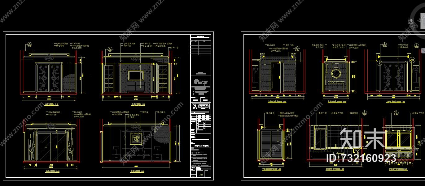 国广一叶-郑州燕庄曼哈顿G2户型样板间施工图cad施工图下载【ID:732160923】