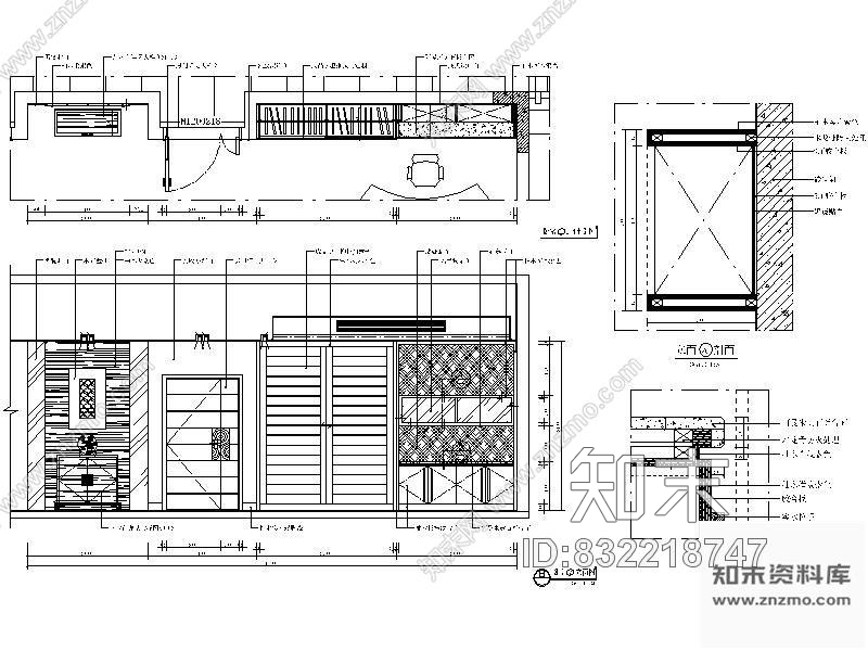 图块/节点现代卧室立面图施工图下载【ID:832218747】