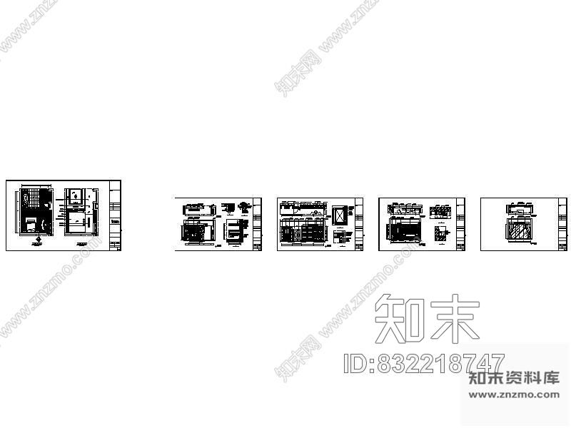 图块/节点现代卧室立面图施工图下载【ID:832218747】