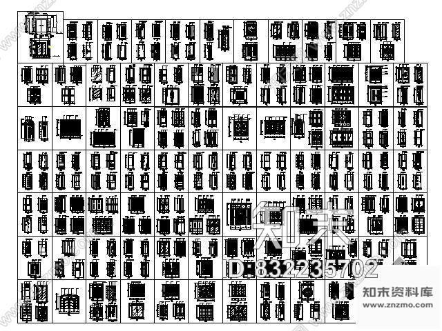 图块/节点各类装饰门立面图集cad施工图下载【ID:832235702】