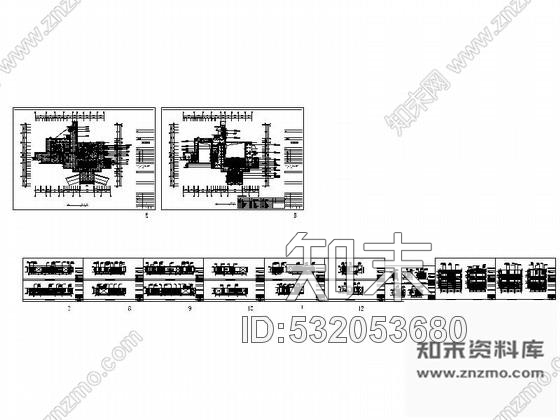 施工图经典酒店大堂装修图cad施工图下载【ID:532053680】