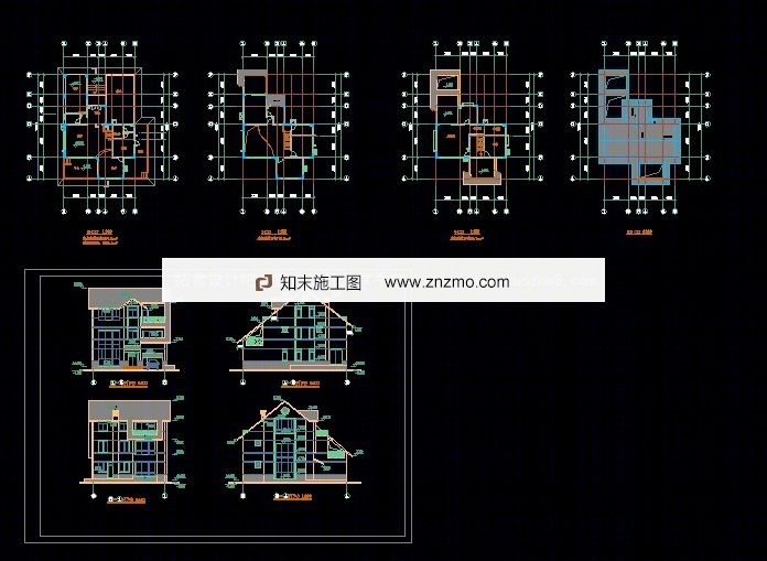 六款别墅建筑图设计方案施工图下载