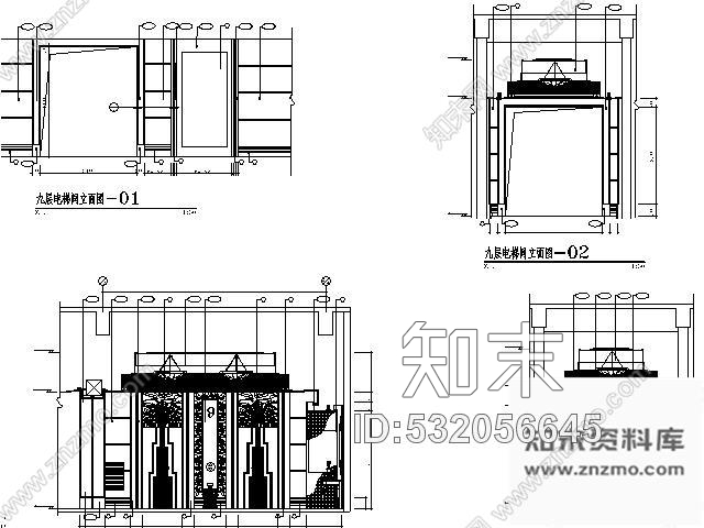 施工图涉外三星级酒店电梯厅施工图cad施工图下载【ID:532056645】