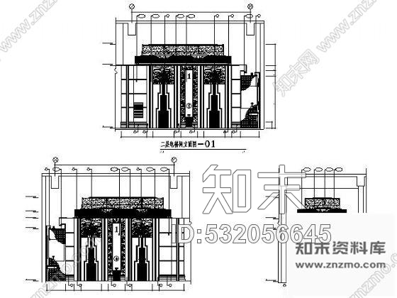 施工图涉外三星级酒店电梯厅施工图cad施工图下载【ID:532056645】