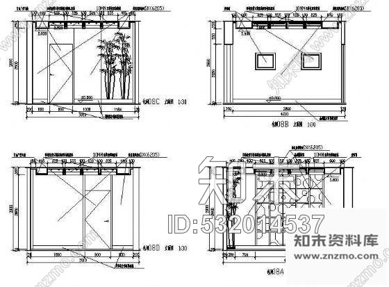 施工图中式餐厅装修图包间图纸cad施工图下载【ID:532014537】