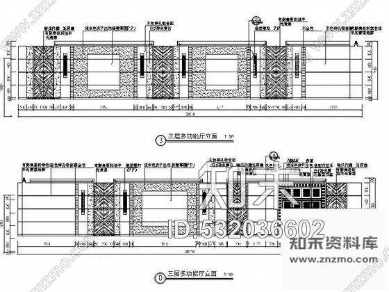 施工图广东豪华酒店中式餐厅装修施工图cad施工图下载【ID:532036602】