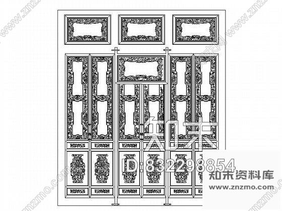 图块/节点中式门隔断全套CAD图块下载cad施工图下载【ID:832298854】