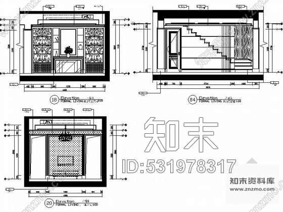 施工图江苏豪华欧式风格联排两层别墅CAD装修施工图cad施工图下载【ID:531978317】