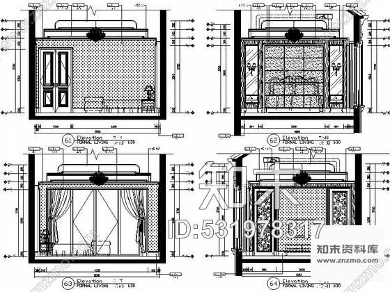 施工图江苏豪华欧式风格联排两层别墅CAD装修施工图cad施工图下载【ID:531978317】