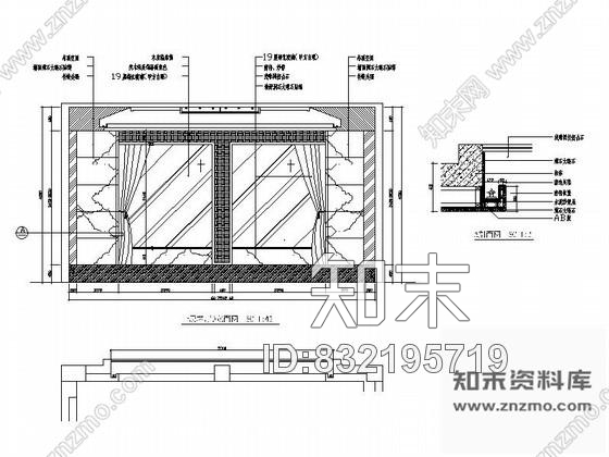 简欧别墅客厅装修立面图节点cad施工图下载【ID:832195719】