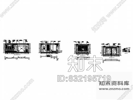 简欧别墅客厅装修立面图节点cad施工图下载【ID:832195719】
