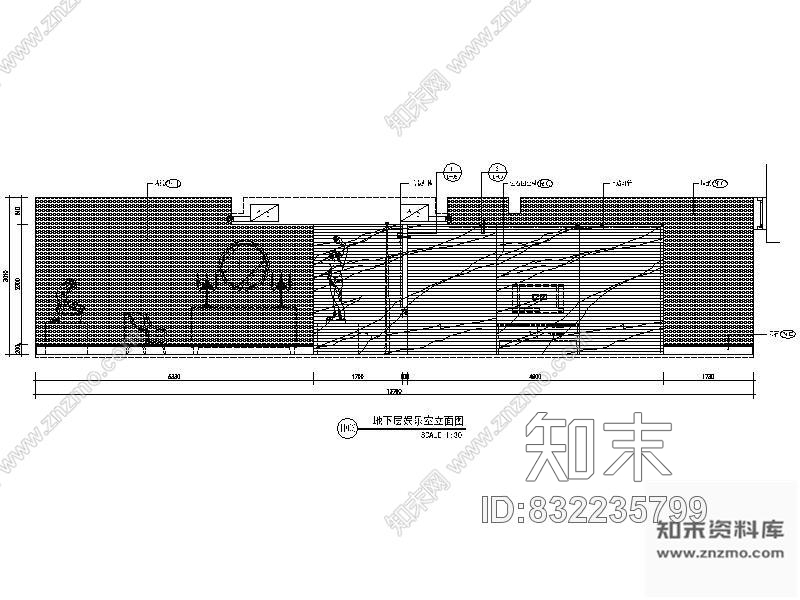 图块/节点别墅地下娱乐室立面图cad施工图下载【ID:832235799】