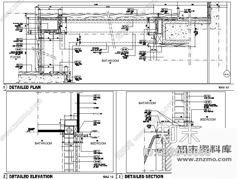 施工图五星级酒店标准客房单人间施工图cad施工图下载【ID:532048686】