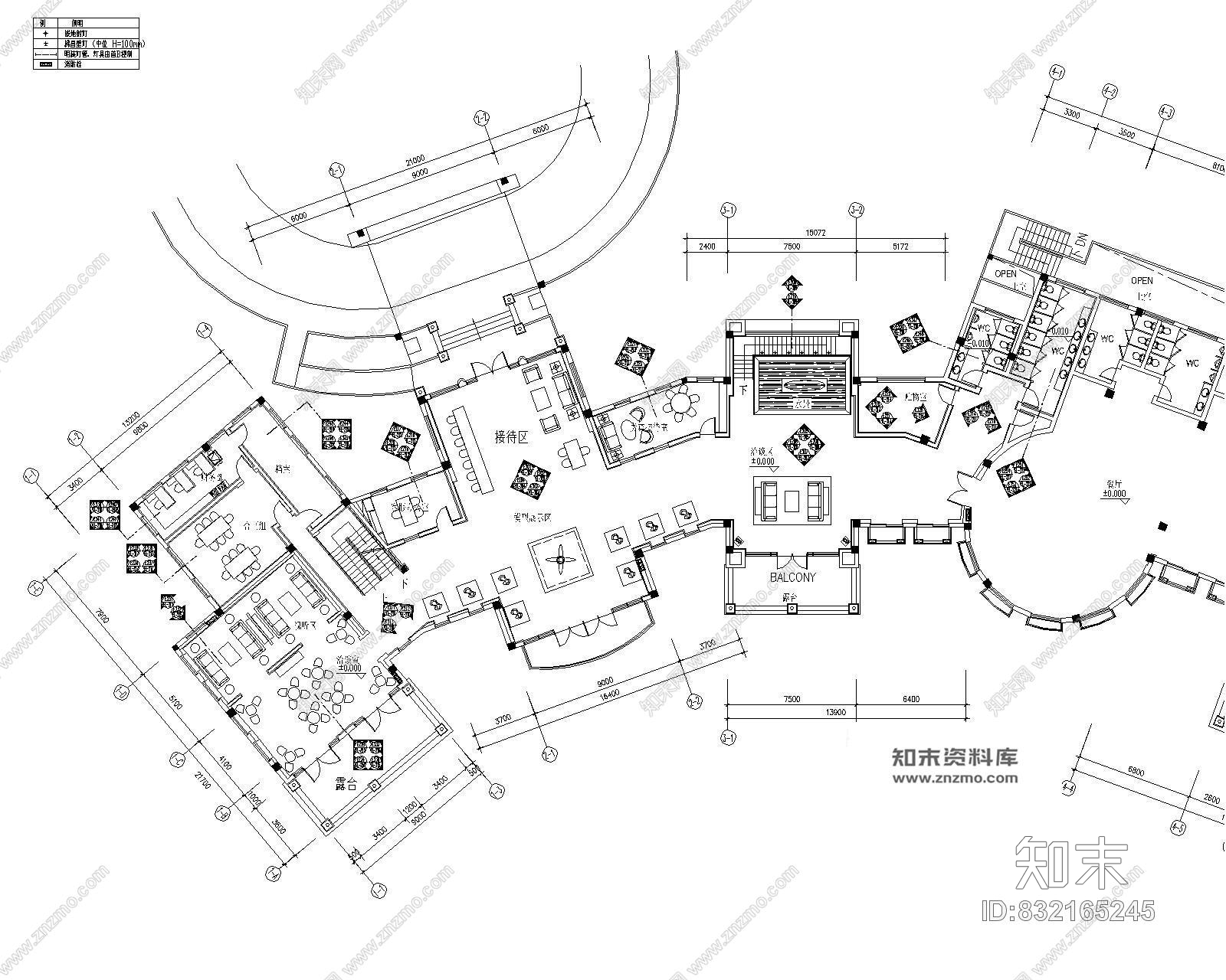 长沙大型中式特色售楼中心室内装修施工图cad施工图下载【ID:832165245】