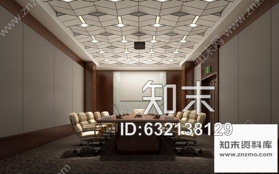 施工图北京文化中心现代剧院会议室装修图含效果cad施工图下载【ID:632138129】