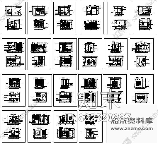 图块/节点书房cad施工图下载【ID:832320887】