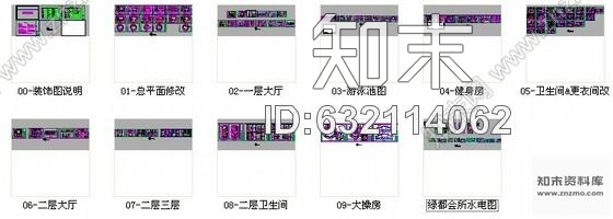 施工图河南高档奢华健身会所装修施工图cad施工图下载【ID:632114062】