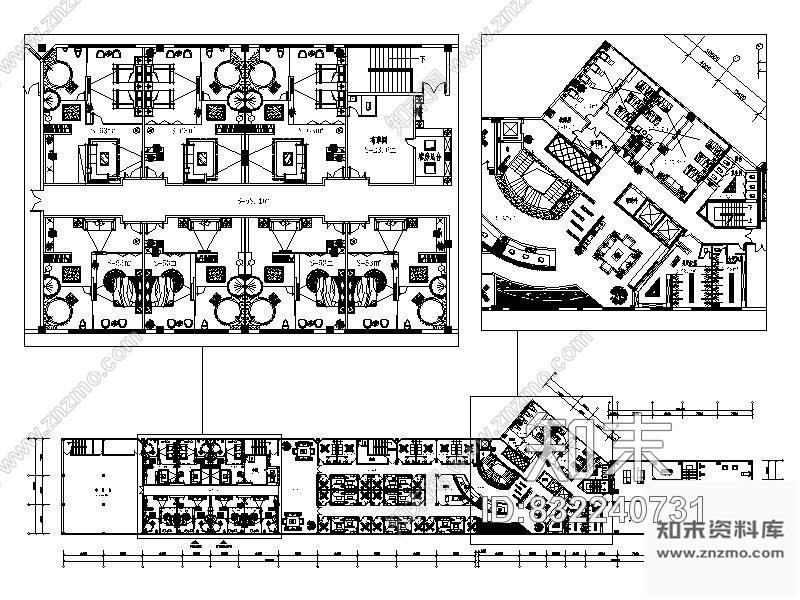 汉口某会所平面布置图cad施工图下载【ID:832240731】