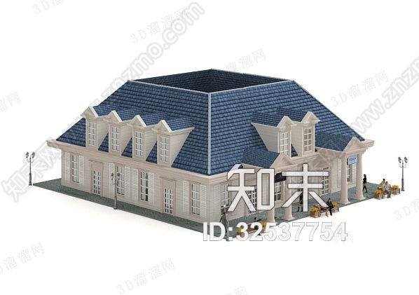 独栋别墅813d模型下载【id:32537754】