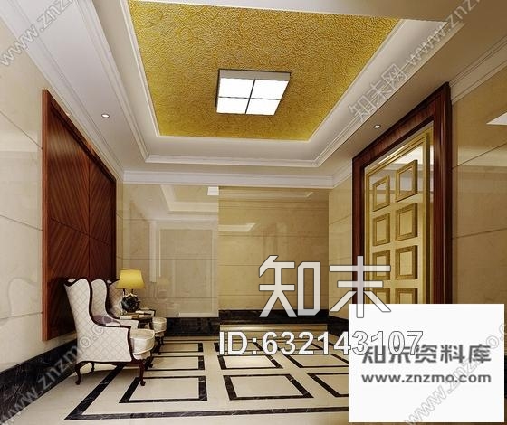 施工图长沙新城花园小区现代高档电梯厅室内装修图含效果cad施工图下载【ID:632143107】