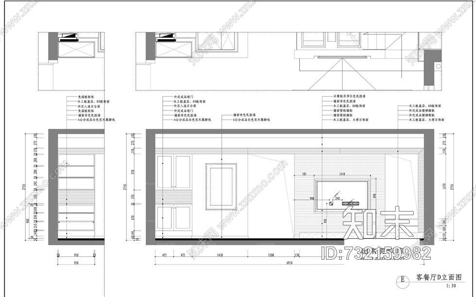 120平方三房2厅色泽鲜艳现代室内装修施工图含完工照片cad施工图下载【ID:732159982】