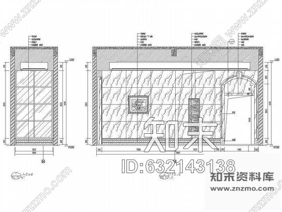 施工图典雅简欧风格住宅入户大堂装修施工图含效果cad施工图下载【ID:632143138】