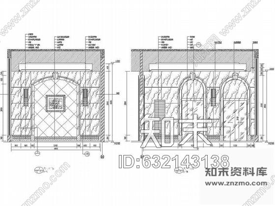 施工图典雅简欧风格住宅入户大堂装修施工图含效果cad施工图下载【ID:632143138】